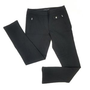 Theory Black Moto Stretch Leggings Pang Zip Ankle